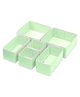 House of Quirk Foldable Cloth Storage Box Closet Dresser Drawer Organizer, Containers Divider with Drawers Set of 6 - Pastel Green