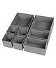 House of Quirk Foldable Cloth Storage Box Closet Dresser Drawer Organizer, Containers Divider with Drawers Set of 6 - Grey