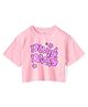Wear Your Mind Half Sleeves Dumb Days & Flowers Printed Cropped Top - Pink