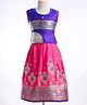 Bhartiya Paridhan Silk Sleeveless Gota Patti & Embroidered Choli & Lehenga Set - Pink & Blue