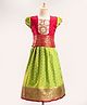 Bhartiya Paridhan Silk Cap Sleeves Gota Patti Choli & Lehenga Set - Green & Red
