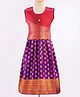 Bhartiya Paridhan Silk Sleeveless Gota Patti & Embroidered Choli & Lehenga Set - Purple & Red