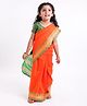 Bhartiya Paridhan Silk Saree With Half Sleeves Blouse - Orange
