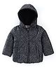 Babyhug Full Sleeves Abstract Printed Hooded Jacket - Navy
