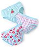 Babyhug 100% Cotton Knit Panties Stripes & Floral Print Pack of 3 - Blue White & Pink