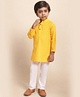 Superminis Full Sleeves Seamless Abstract Chikankari Embroidered Kurta With Pyjama - Yellow