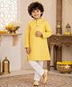 Superminis Full Motif  Embellished Foil Printed Kurta Pyjama Set - Yellow