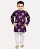Superminis Full Floral Printed Kurta Pajama Set - Purple