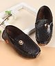 Cute Walk by Babyhug Slip On Loafers with Applique - Coffee Brown