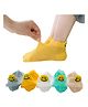 MOMISY Cotton Ankle Length Anti Skid  Tube Socks Smiley Design Pack of 5 - Multicolour