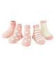 MOMISY Cotton Ankle Length Anti Skid Tube Socks Stripes & Heart Design Pack of 5 - Multicolour
