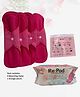 Re:Pad Reusable Sanitary Pad for Women Pack of 4 Day Pad ( Maxi Pink Pad) with Storage Pouch- 4 Pads