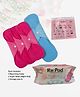 Re:Pad Reusable Sanitary Pad for Women Pack of 3 Day Pads (Maxi Pads) & 1 Night Pad (Super Maxi Pads) with Storage Pouch- 4 Pads