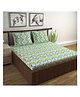 Divine Casa 144 TC Greeny Garden Bedsheet For Double Bed With 2 Pillow cover Apple Green