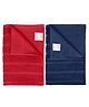 Divine Casa 100% Cotton 250 GSM Quick Dry Bath Towel Red and Navy Pack of 2 Red and Navy
