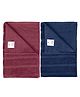 Divine Casa 100% Cotton 250 GSM Quick Dry Bath Towel Navy and Burgundy Pack of 2  Navy and Burgundy