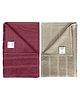 Divine Casa 100% Cotton 250 GSM Quick Dry Bath Towel Ash and Burgundy Pack of 2 Ash and Burgundy