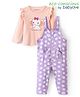 Babyoye 100% Cotton With Eco Jiva Finish Full Sleeves Inner T-Shirt & Dungarees Elephant Print - Orange & Blue
