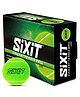 Sixit Heavy Rubber Cricket Tennis Ball Medium Size Pack of 6 - Green