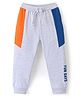 Babyhug Cotton Looper Full Length Lounge Pant Color Block- Grey