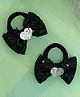 Ribbon Candy Set Of 2 Sequin Bow Embellished Hair Rubber Bands - Black