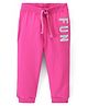 Babyhug Full Length Cotton Looper Lounge Pant With Glitter Print-Pink