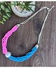 Tiny Closet Colour Blocked Beaded Twisted Necklace - Blue