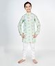 MR.BRAT Full Sleeves Muslin Floral Printed Kurta Pyjama Set - Sea Green
