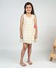 MR.BRAT Sleeveless Muslin Wrap Around Angrakha Bird Print Ethnic Dress - White