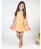 MR.BRAT Sleeveless Muslin Wrap Around Angrakha Floral Print Ethnic Dress - Light Orange