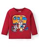 Babyhug Cotton Knit Full Sleeves Animals Printed T-Shirt - Red