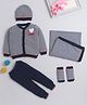 Yellow Apple Striped Clothing Set with Cardigan Legging Bootie Cap & Blanket With Ultra Comfortable and Breathable Material - Blue