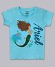 Kidsville Half Sleeves Cotton Little Mermaid Printed T-Shirt - Blue