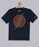 Kidsville Half Sleeves Cotton Flash Printed T-Shirt - Navy Blue