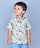 Polka Tots Half Sleeve Cotton Shirt Car Printed - Cream