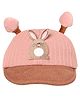 Kid-O-World Bunny Embroidered Patch Detailed & Textured Cap With Horns - Peach-  Diameter 50 Cms