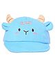 Kid-O-World Cow Face Embroidered Cap With Horn - Blue-  Diameter 48 Cms