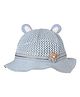 Kid-O-World Bear Patch Textured Straw Hat - Light Blue-  Diameter 50 Cms