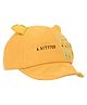 Kid-O-World Kitten Embroidered Horn Detailed Cap - Yellow