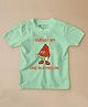 Be Awara Half Sleeves One In A Melon Printed Tee - Mint Green