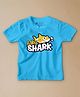 Be Awara Half Sleeves Baby Shark Printed Tee - Sky Blue