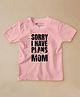 Be Awara Half Sleeves Plans With Mum Printed Tee - Pink