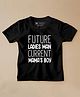 Be Awara Half Sleeves Future Ladies Man Printed Tee - Black
