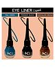 KINDED Matte Finish Eye Liner Liquid Combo Midnight Black Teal Green & Chocolate Brown Pack of 3 - 5 ml Each