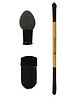 KINDED 2 in 1 Eyeshadow Applicator Makeup Brush Professional with Soft Bristles Aluminium Ferrule & Wooden Handle - Brown