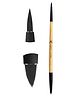 KINDED 2 in 1 Lipliner & Lipfiller Makeup Brush Professional with Soft Bristles Aluminium Ferrule & Wooden Handle - Brown & Black