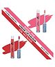 KINDED Vitamin E Enriched Matte Liquid Lip Colour Lipstick Combo Barbie Pink & Vermilion Red Pack of 2 - 6 ml Each