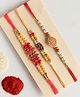 Jewelz Set Of 3  Stone With Beads  Work Handmade Dori Rakhi - Multi Colour