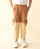 Lilpicks Couture Colorblock Stylish Full Length Pocket Jogger - Brown Beige