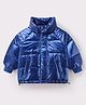 Kookie Kids Full Sleeves Padded Winter Jacket- Blue